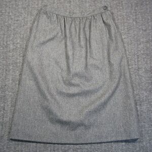 Vintage Evan Picone Wool Skirt 12 Gray Dark Academia Preppy Union Made USA‎